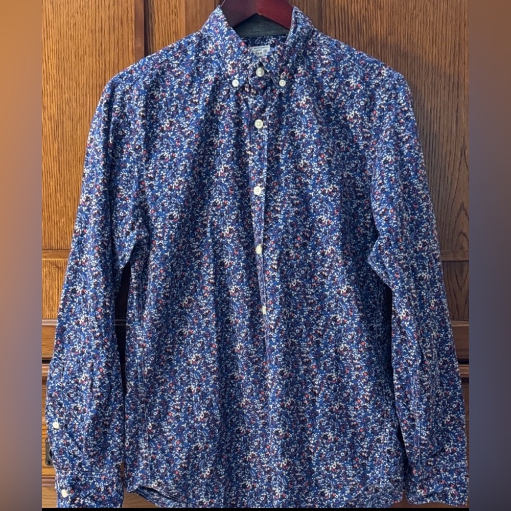 J Crew Tailored Ditsy Floral Button Down Cotton Retro Vintage Inspired Preppy